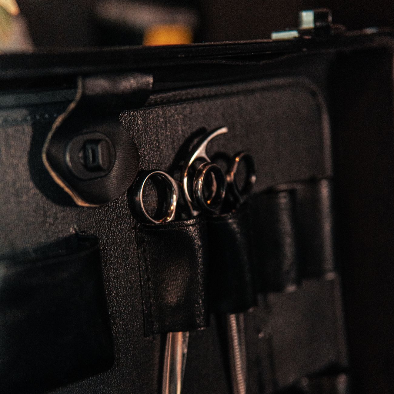 Hand tools in a workshop tool holder